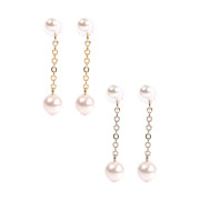 金属アレルギー アレルギーフリー ピアス レディース チタン チタンピアス バックキャッチ パール ロング 揺れる ロングピアス バックチャーム