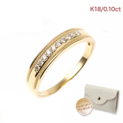 指輪 レディース リング ダイヤモンド ダイヤモンドリング ダイヤリング 18金リング ダイヤ K18 18K 18金 YG 鑑別書 0.1ct 誕生日 プレゼント 女性 妻 彼女 ジュエリー 10周年 記念日 ギフト