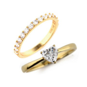 キュービックジルコニア H&C ハート＆キューピッド ジルコニア リング 指輪 レディース ハート 一粒 エタニティ セット