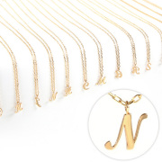 ネックレス レディース ペンダント イニシャル n ネームジュエリー イエローゴールド K10 YG 10金