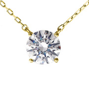 キュービックジルコニア ネックレス H&C ハート＆キューピッド ジルコニア ペンダント レディース シンプル 一粒 1カラット