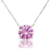 キュービックジルコニア ネックレス H&C ハート＆キューピッド ジルコニア ペンダント レディース シンプル 一粒 ピンク