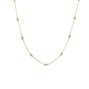 キュービックジルコニア ネックレス H&C ハート＆キューピッド ジルコニア ペンダント ゴールド 18金仕上げ　ステーション