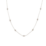 キュービックジルコニア ネックレス H&C ハート＆キューピッド ジルコニア ペンダント レディース ステーション シンプル