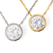 キュービックジルコニア ネックレス H&C ハート＆キューピッド ジルコニア ペンダント レディース シンプル フクリン 一粒