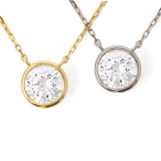 キュービックジルコニア ネックレス H&C ハート＆キューピッド ジルコニア ペンダント レディース 一粒 シンプル フクリン