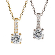 キュービックジルコニア ネックレス H&C ハート＆キューピッド ジルコニア ペンダント レディース 一粒 シンプル 0.5カラット