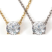 キュービックジルコニア ネックレス H&C ハート＆キューピッド ジルコニア ペンダント レディース 一粒 シンプル 0.3カラット