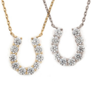 キュービックジルコニア ネックレス H&C ハート＆キューピッド ジルコニア ペンダント レディース 馬蹄 ホースシュー