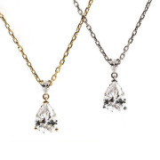 キュービックジルコニア ネックレス ペンダント レディース ペアシェイプ 雫 ドロップ