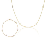 キュービックジルコニア ネックレス H&C ハート＆キューピッド ジルコニア ペンダント ブレスレット セット レディース 40代