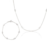 キュービックジルコニア ネックレス H&C ハート＆キューピッド ジルコニア ペンダント ブレスレット セット レディース