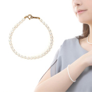 パール ブレスレット ライスパール 小粒 一連 淡水真珠 淡水パール 本真珠 K10 YG レディース 真珠 冠婚葬祭 フォーマル  結婚式 パーティ ギフトアクセサリー ジュエリー 卒業式 入学式 成人式  二十歳 誕生日 プレゼント 女性 誕生日プレゼント