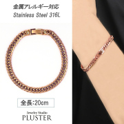 喜平 ブレスレット K18 カラー ステンレス  6面 6面ダブル 20cm キヘイブレスレット サージカルステンレス 316L 18金 ダブル キヘイ メンズ ジュエリー アクセサリー レディース 男女兼用 金属アレルギー メンズブレスレット プレゼント 男性 女性 誕生日 ギフト