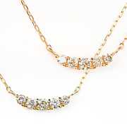 ネックレス レディース ダイヤモンドネックレス ダイヤモンド ライン ダイヤネックレス ダイヤ 10金 K10 10K YG PG ゴールド イエロー ピンク スキンジュエリー 華奢 ペンダント 金属アレルギー シンプル 誕生日 プレゼント 女性 彼女 ギフト