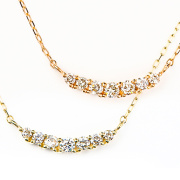 ネックレス レディース ダイヤモンドネックレス ダイヤモンド ライン ダイヤネックレス ダイヤ 10金 K10 10K YG PG ゴールド イエロー ピンク スキンジュエリー 華奢 ペンダント 金属アレルギー シンプル 誕生日 プレゼント 女性 彼女 ギフト