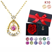 ネックレス レディース 金属アレルギー 10月 誕生石 トルマリン 天然石 アクアマリン ガーネット ダイヤモンド ムーンストーン ペリドット 色石 カラーストーン バースデー 1月 2月 3月 4月 5月 6月 7月 8月 9月 11月 12月 K10 雫 しずく ペアシェイプ 誕生日 プレゼント