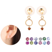 ピアス レディース 金属アレルギー 1月 誕生石 ガーネット 天然石 カラーストーン アメジスト アクアマリン ダイヤモンド エメラルド ムーンストーン カラーストーン バースデー 一粒 k10 ゴールド ダブルロックキャッチ 華奢 揺れる ニッケルフリー 誕生日 プレゼント
