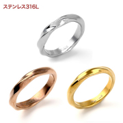 ステンレス リング 指輪 太め 金属アレルギー ステンレス レディース サージカルステンレス 316L メンズ ユニセックス 男女兼用 ペア レイヤード 重ねづけ ファッションリング シンプル ゴールド シルバー ピンクゴールド 11号 13号 15号
