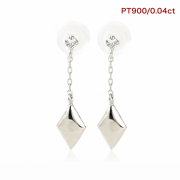 ダイヤモンド ピアス レディース ダイヤモンドピアス 0.04ct ダイヤピアス ダイヤ モチーフ ひし形 Pt900 一粒 チェーン 華奢 揺れる スタッド ダブルロックキャッチ 金属アレルギー シンプル プレゼント 女性 誕生日 誕生日プレゼント
