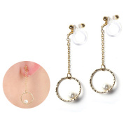 イヤリング 金属アレルギー 樹脂 ノンホールピアス アレルギーフリー シンプル 痛くない パール