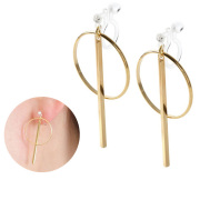 イヤリング 金属アレルギー 樹脂 ノンホールピアス アレルギーフリー シンプル 痛くない ロング サークル 大ぶり