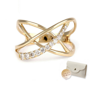 指輪 レディース リング ダイヤモンド K18 18金 ダイヤモンドリング ダイヤリング クロス 0.2ct 誕生日 ジュエリー アクセサリー 記念日 プレゼント ギフト