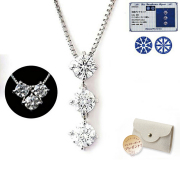 ダイヤモンド ネックレス レディース スリーストーン プラチナ ダイヤネックレス PT900 トリロジー 0.3ct ギフト 喜ぶ