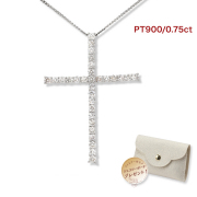 ダイヤモンド ネックレス レディース プラチナ ダイヤネックレス クロス 十字架 0.75ct PT900 ペンダント プラチナネックレス 誕生日 女性 妻 結婚記念日 ジュエリー プレゼント ギフト 喜ぶ