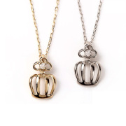 ネックレス レディース ダイヤ ダイヤモンド シンプル 金属アレルギー ダイヤネックレス ダイヤモンドネックレス 10K 10金 K10 ゴールド イエロー ペンダント 王冠 クラウン モチーフプレゼント 彼女 プレゼント 誕生日 ジュエリー アクセサリー 喜ぶ