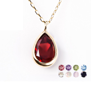 天然石 ネックレス レディース 1月 誕生石 ガーネット 色石 アメジスト ペリドット オニキス エチオピアオパール しずく ペンダント ゴールド バースデー パワーストーン 金属アレルギー 雫 アクセサリー 誕生日 プレゼント 女性