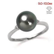 黒真珠 リング 指輪 ダイヤモンド 黒蝶真珠 9-10mm 一粒 プラチナ PT900 冠婚葬祭 グレー パールリング ブラックパール ブラックフォーマル ブランド シンプル セレモニー 真珠 法事 葬式 通夜 葬儀 南洋 黒蝶 アクセサリー プレゼント 誕生日 ギフト ホワイトデー