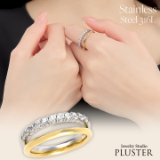 リングレディースキュービックリングステンレス