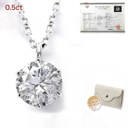 ダイヤモンド ネックレス レディース 一粒 プラチナ ダイヤネックレス PT900 0.5ct 6本爪 鑑定書 ギフト