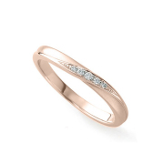 マリッジリングダイアモンドK18CPGショコラピンクゴールドレディースプチマリエ