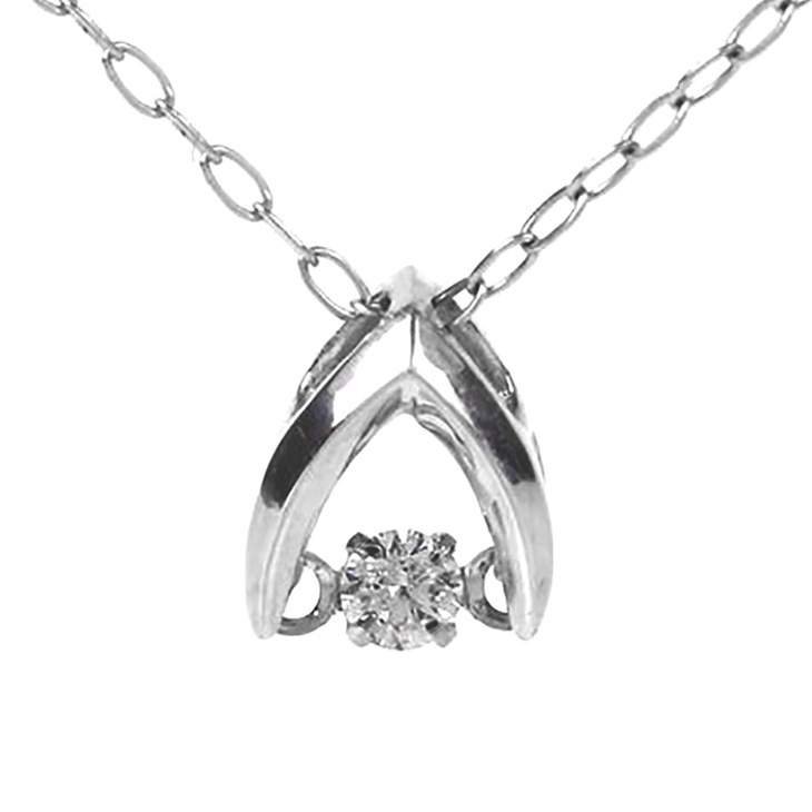 ダンシングストーン ネックレス ダイヤ プラチナ クロスフォー ダイヤモンド 0.03ct ダンシング 揺れる Pt900 ダイヤネックレス 喜ぶ 母の日