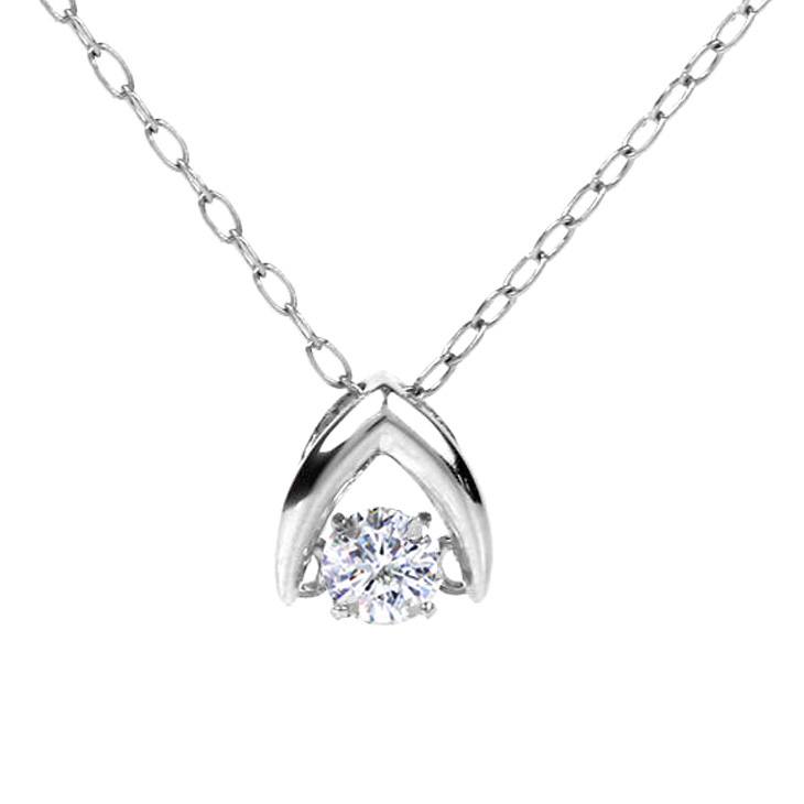 ダンシングストーン ネックレス ダイヤ プラチナ クロスフォー ダイヤモンド 0.10ct ダンシング 揺れる Pt900 ダイヤネックレス 喜ぶ 母の日