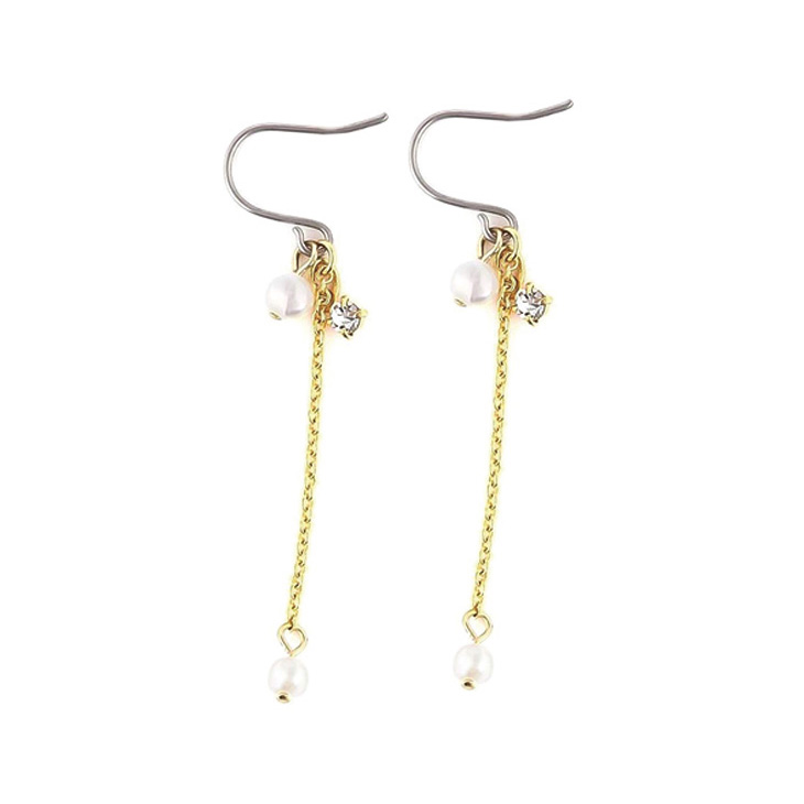 金属アレルギー アレルギーフリー ピアス レディース チタン チタンピアス パール ロングピアス 母の日