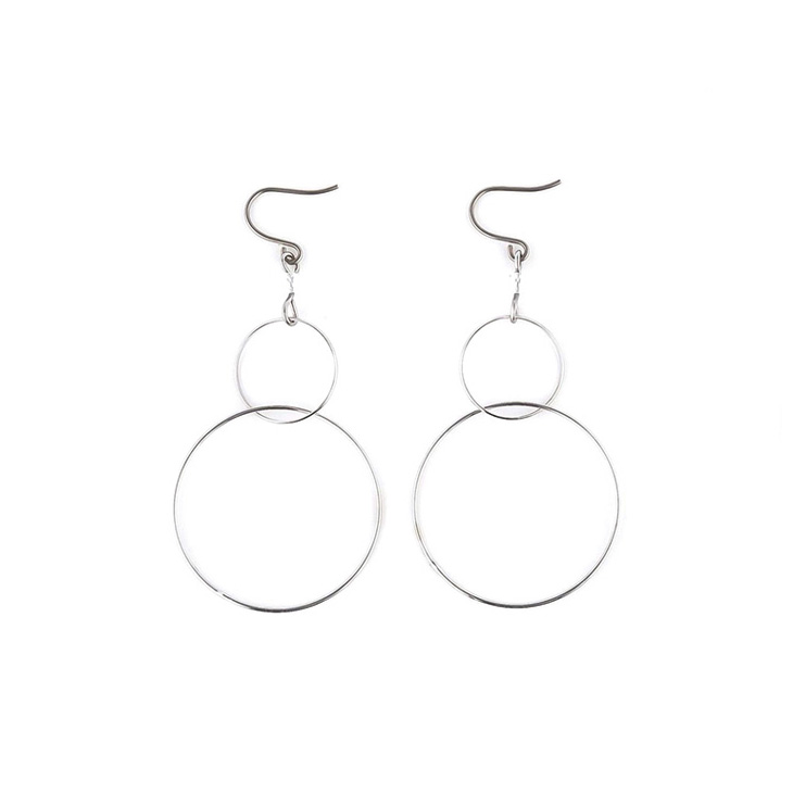 金属アレルギー アレルギーフリー ピアス レディース チタン チタンピアス ホワイト フープ フープピアス 母の日