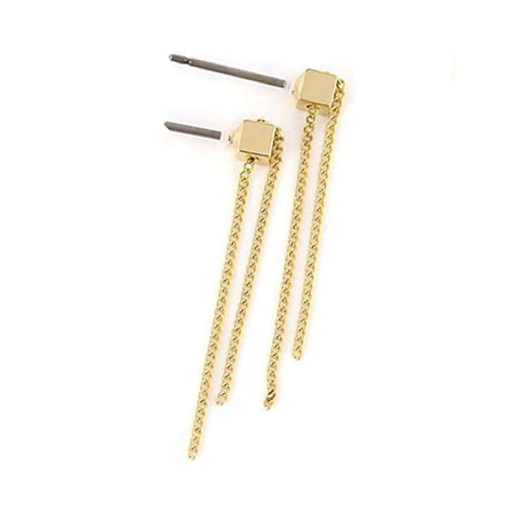 金属アレルギー アレルギーフリー ピアス レディース チタン チタンピアス イエローゴールド ロング ロングピアス 母の日