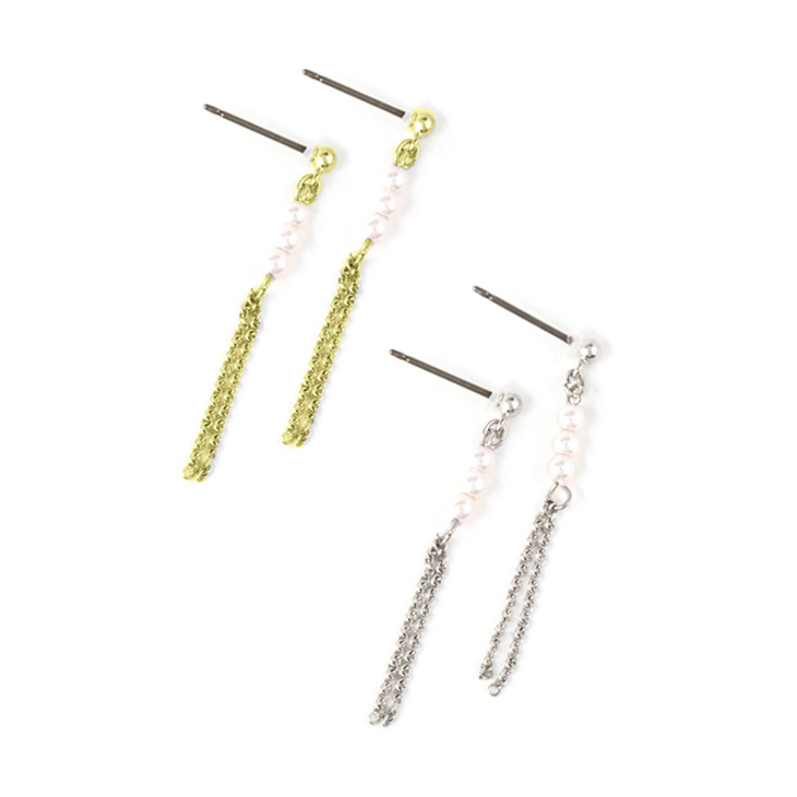 金属アレルギー アレルギーフリー ピアス レディース チタン チタンピアス ロング ロングピアス パール 母の日