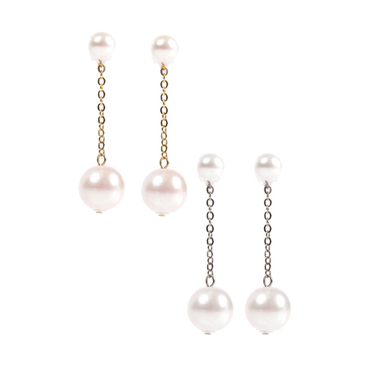 金属アレルギー アレルギーフリー ピアス レディース チタン チタンピアス バックキャッチ パール ロング 揺れる ロングピアス バックチャーム 母の日