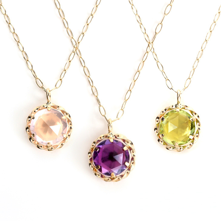 天然石 ネックレス 1月 誕生石 ガーネット アメジスト アイオライト ムーンストーン ゴールド イエロー カラーストーン 10金 K10 10K 金属アレルギー シンプル ジュエリー アクセサリー プレゼント 誕生日 女性 彼女 ギフト 誕生日プレゼント