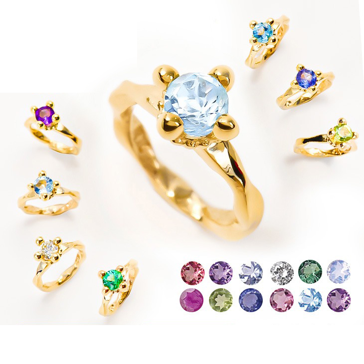 ベビーリング ネックレス ペンダント トップ 指輪 3月 誕生石 アクアマリン 誕生石 天然石 ダイヤモンド エメラルド ムーンストーン カラーストーン 1月 2月 4月 5月 6月 7月 8月 9月 10月 11月 12月 チャーム 出産祝い 赤ちゃん 誕生日 プレゼント ギフト ホワイトデー