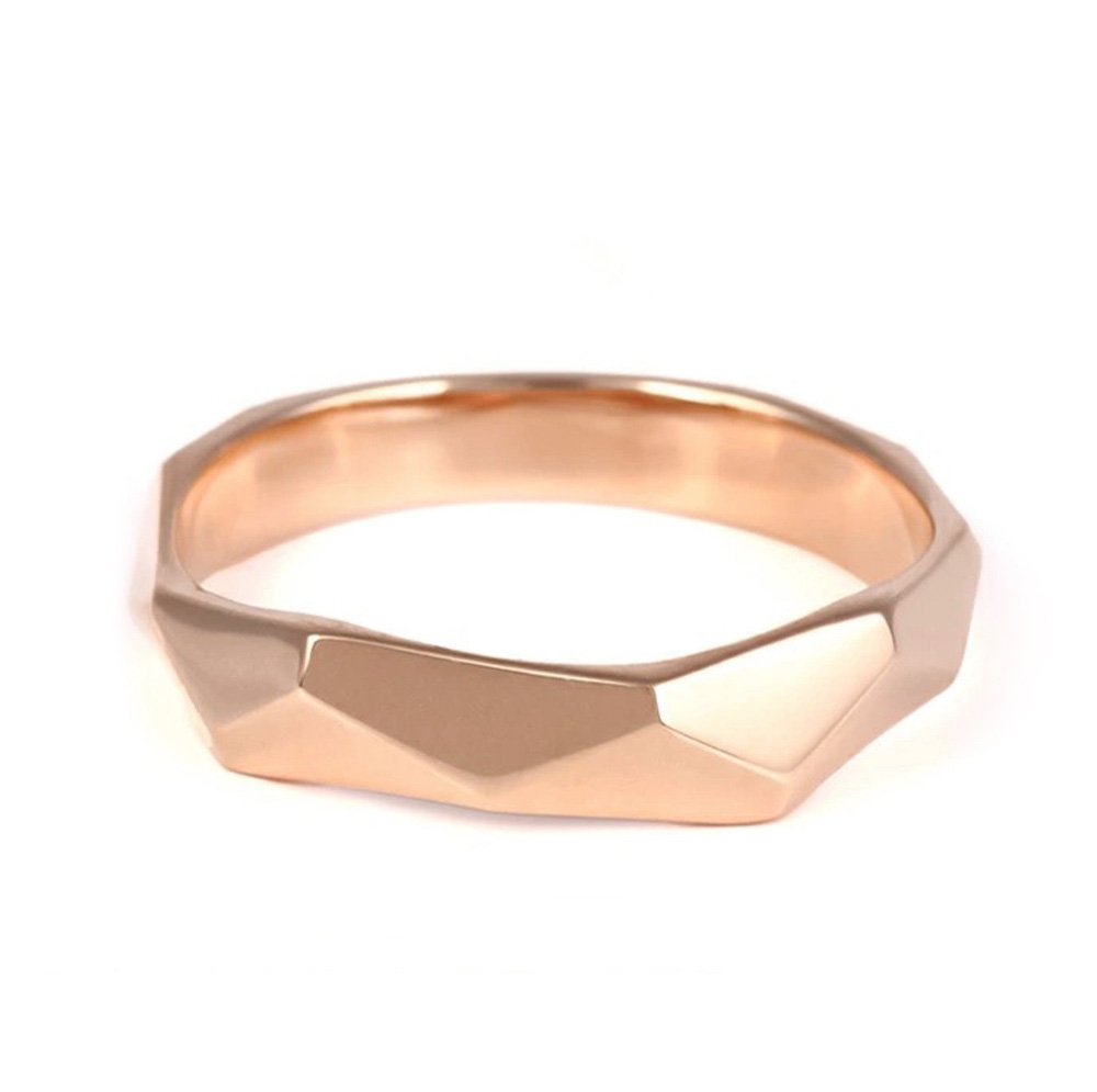 指輪 レディース リング 重ねづけ 太い ファッションリング K18 k18 18金 金属アレルギー ペアリング 結婚指輪 地金 18KPG ピンクゴールド ジュエリー アクセサリー プレゼント 女性 誕生日 ギフト 母の日