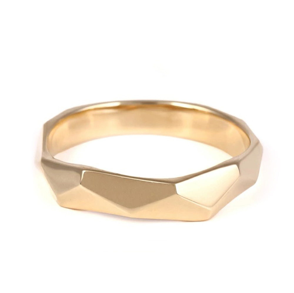 指輪 レディース リング 重ねづけ 太い ファッションリング K18 k18 18金 金属アレルギー ペアリング 結婚指輪 地金 18YG イエローゴールド ジュエリー アクセサリー プレゼント 女性 誕生日 ギフト