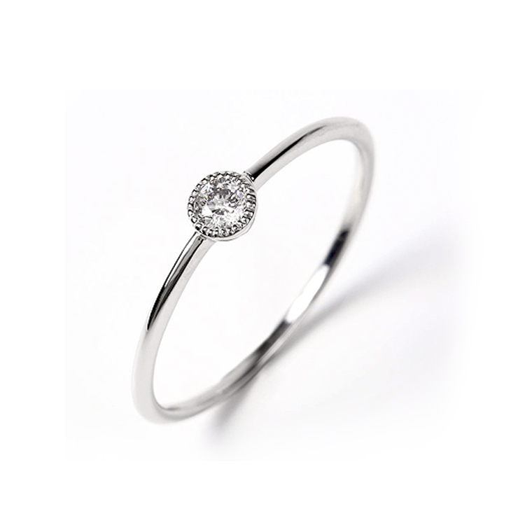 ダイヤモンド リング Pluster プラチナ Pt900 0 08ct H Si2 Good Up 一粒 指輪 レディース ギフトボックスセット