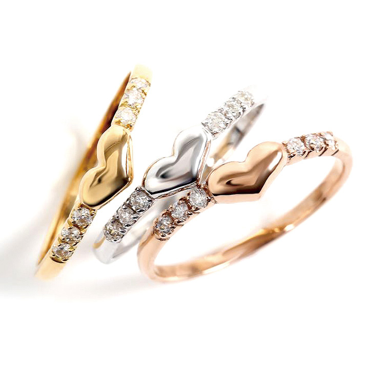 ダイヤモンド リング 指輪 18金 レディース ピンキー ピンキーリング 小指 K18 ダイヤリング 喜ぶ