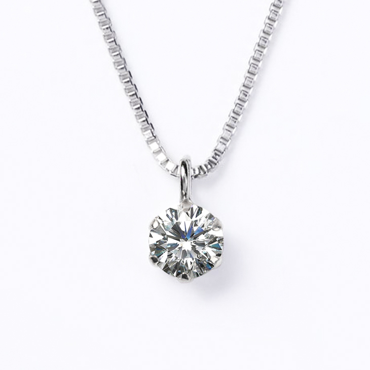 ダイヤモンド ネックレス レディース プラチナ ダイヤモンドネックレス ペンダント 一粒ダイヤ PT900 0.08ct 喜ぶ