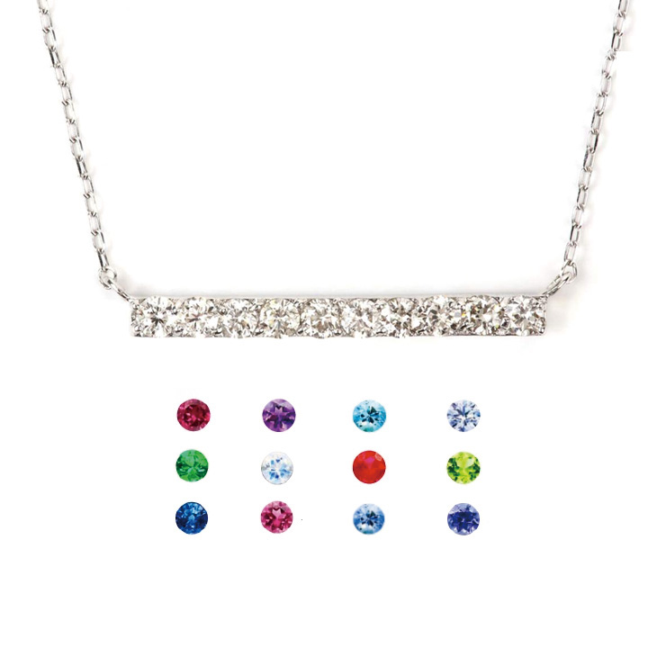 誕生石 ネックレス 4月 ダイヤモンド ネックレス K10 ライン 10金 バースデイ 喜ぶ 母の日